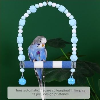 Set de jucării și accesorii pentru papagali – inel balansoar special pentru păsări, bețișor pentru șlefuirea ghearelor, imprimeu tigru, scară pentru cușcă, jucărie de ros (Origine: Shandong; Vârstă: Adult; Greutate: 10; Categorie: Animale de companie)