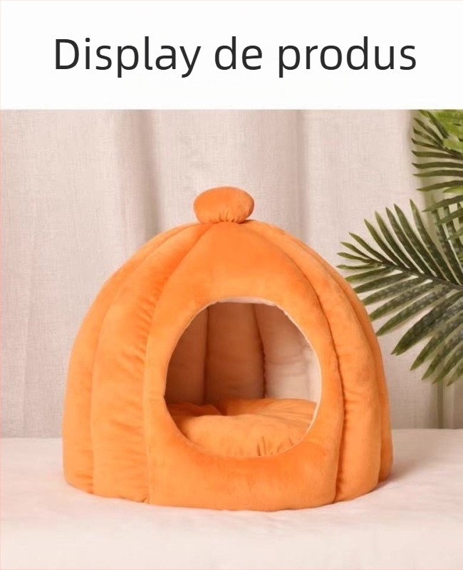 Casă închisă pentru pisici, caldă iarna, în stil yurta mongolă, din țesătură (Material: Țesătură; Origine: Alte; Importat: Nu; Brand: Altă; Potrivit pentru: chinchilla)