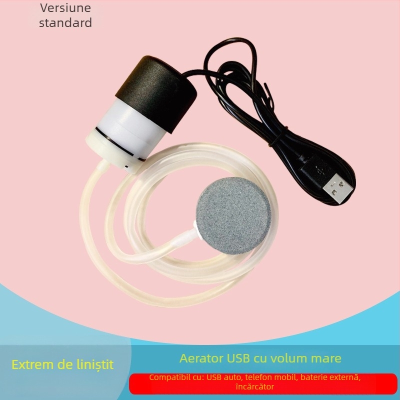Pompa de oxigen pentru acvariu - Ultra-quiet, aerare cu volum mare, reglabilă (Brand autohton; Fără import; Greutate: Altele)