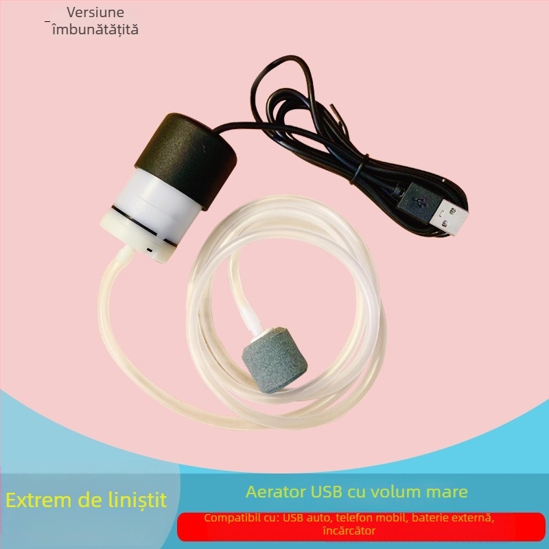 Pompa de oxigen pentru acvariu - Ultra-quiet, aerare cu volum mare, reglabilă (Brand autohton; Fără import; Greutate: Altele)
