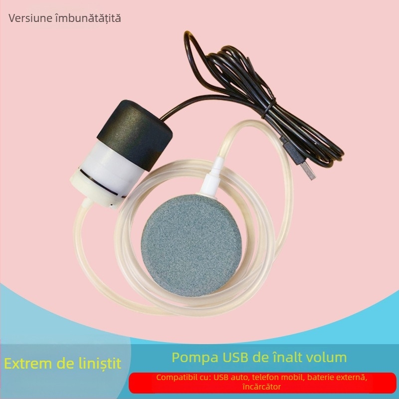 Pompa de oxigen pentru acvariu - Ultra-quiet, aerare cu volum mare, reglabilă (Brand autohton; Fără import; Greutate: Altele)