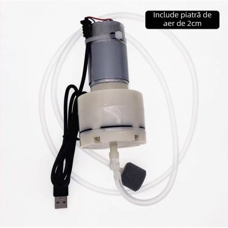 Pompa de oxigen pentru acvariu - Ultra-quiet, aerare cu volum mare, reglabilă (Brand autohton; Fără import; Greutate: Altele)