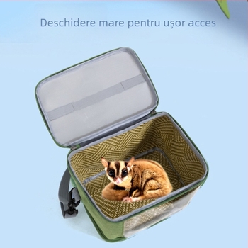 Geantă outdoor pentru hamster, portabilă și respirabilă, material Oxford + PU