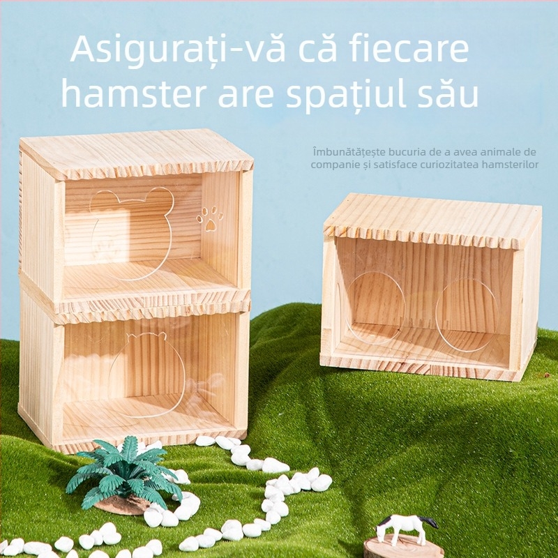 Casă pentru hamsteri din lemn masiv — pentru hamsteri, neimportată