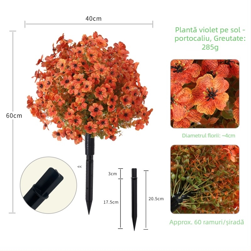 Plantă bonsai violetă simulată în ghiveci, din plastic, turnare prin injecție, varietăți violetă și lavandă, pentru decor interior, nunți și recuzită foto