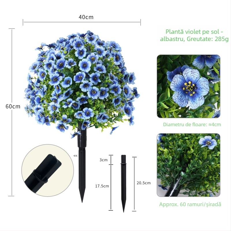 Plantă bonsai violetă simulată în ghiveci, din plastic, turnare prin injecție, varietăți violetă și lavandă, pentru decor interior, nunți și recuzită foto