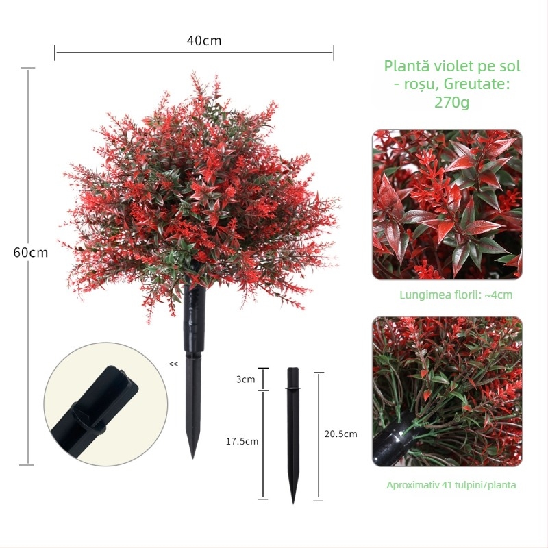 Plantă bonsai violetă simulată în ghiveci, din plastic, turnare prin injecție, varietăți violetă și lavandă, pentru decor interior, nunți și recuzită foto