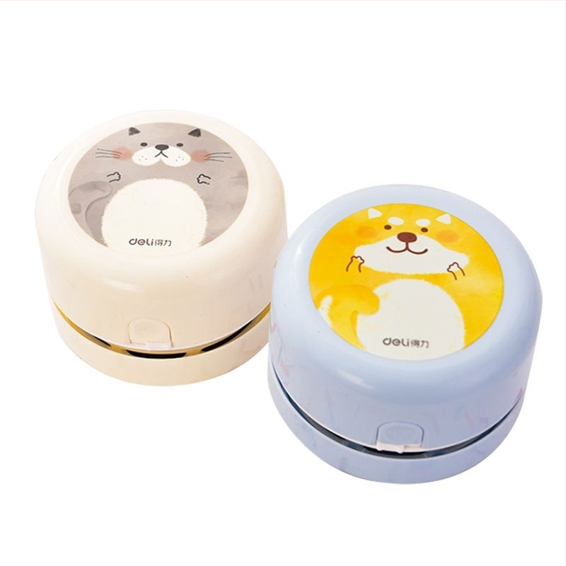 Curățitor de birou, aspirator electric reîncărcabil, construcție din plastic, design în stil desen animat, pentru curățarea resturilor de cauciuc și fulgilor de creion