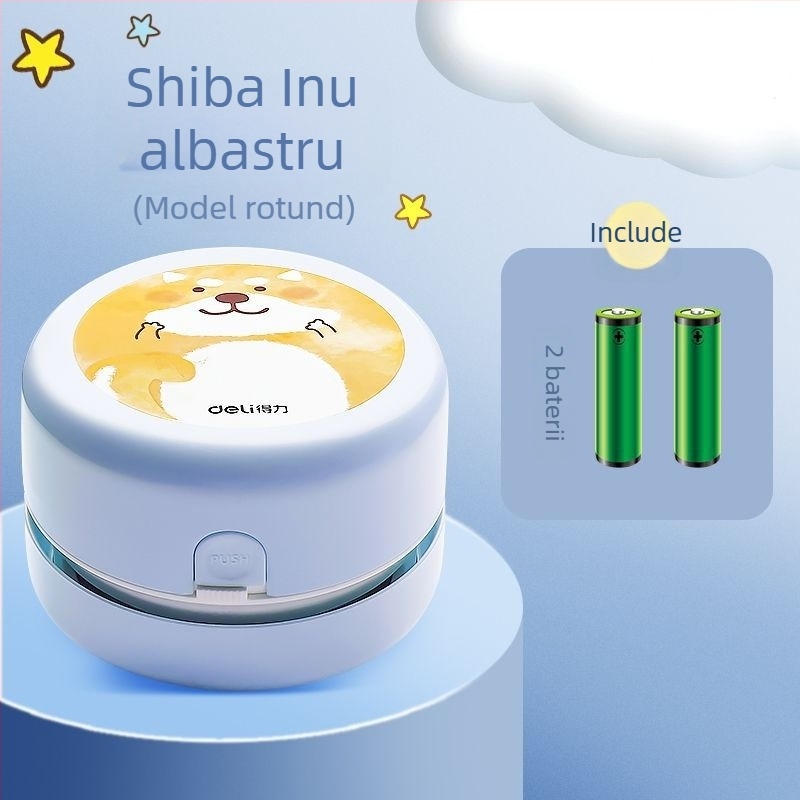 Curățitor de birou, aspirator electric reîncărcabil, construcție din plastic, design în stil desen animat, pentru curățarea resturilor de cauciuc și fulgilor de creion