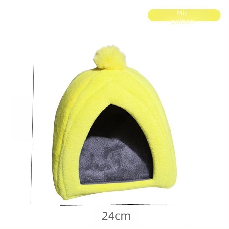 Cuib pentru animale de mici – material din pânză, interior plușat, căldură de iarnă pentru iepuri, purcei de Guinea și chinchile