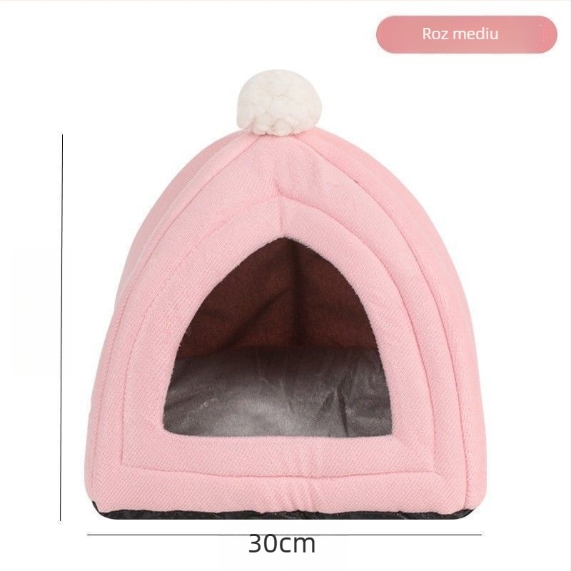 Cuib pentru animale de mici – material din pânză, interior plușat, căldură de iarnă pentru iepuri, purcei de Guinea și chinchile