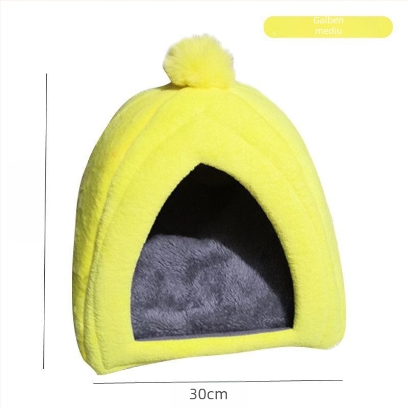 Cuib pentru animale de mici – material din pânză, interior plușat, căldură de iarnă pentru iepuri, purcei de Guinea și chinchile