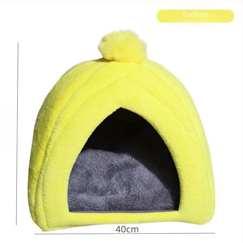 Cuib pentru animale de mici – material din pânză, interior plușat, căldură de iarnă pentru iepuri, purcei de Guinea și chinchile