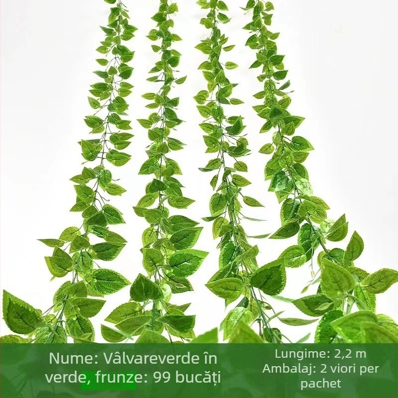 Verdea artificială: frunze pothos, rattan și Turtle Back pentru decor de perete; Material: plastic; Procese: șablonare, relief, turnare prin injecție; Utilizare: nunți, exterior, recuzită fotografică, decor de casă
