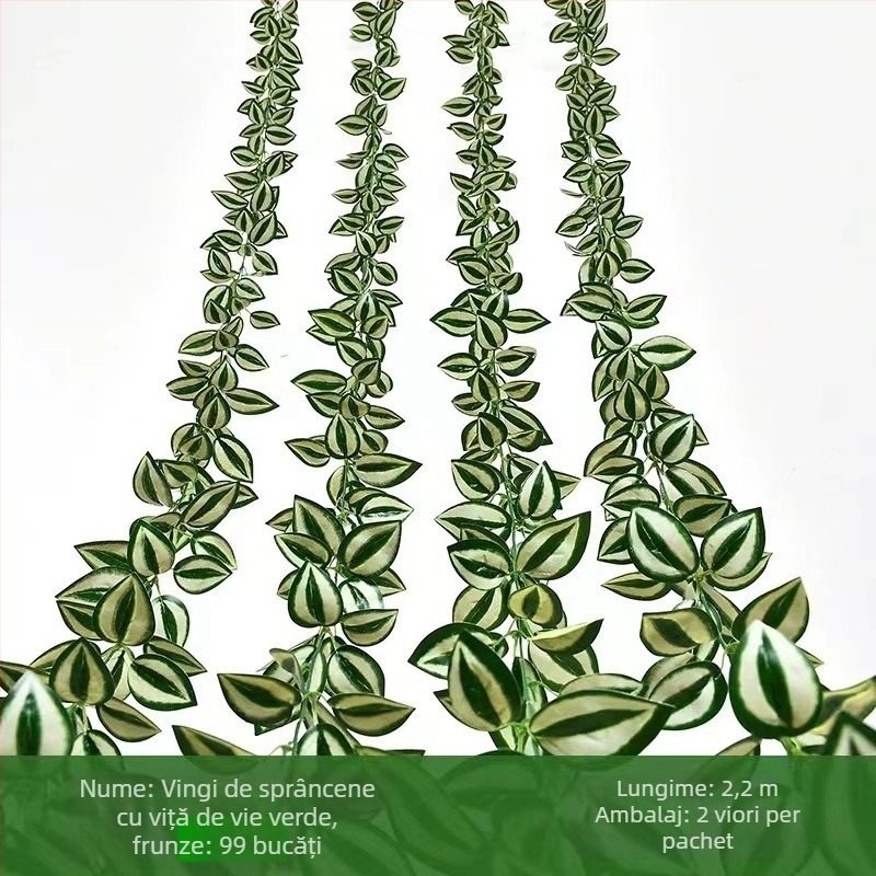 Verdea artificială: frunze pothos, rattan și Turtle Back pentru decor de perete; Material: plastic; Procese: șablonare, relief, turnare prin injecție; Utilizare: nunți, exterior, recuzită fotografică, decor de casă