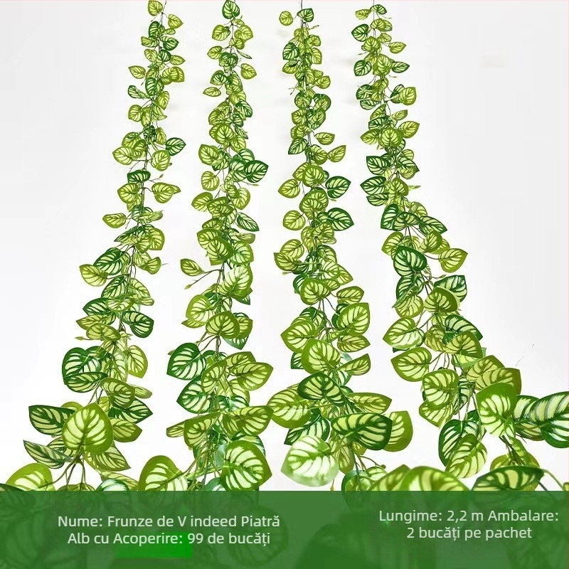 Verdea artificială: frunze pothos, rattan și Turtle Back pentru decor de perete; Material: plastic; Procese: șablonare, relief, turnare prin injecție; Utilizare: nunți, exterior, recuzită fotografică, decor de casă