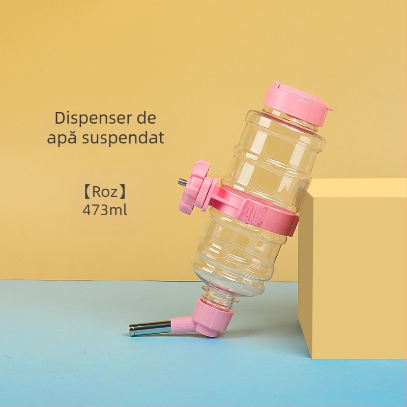 Dispenser de apă pentru animale de companie, dozator cu bilă suspendat pentru hamsteri și iepuri, automat, fără scurgeri, material PP