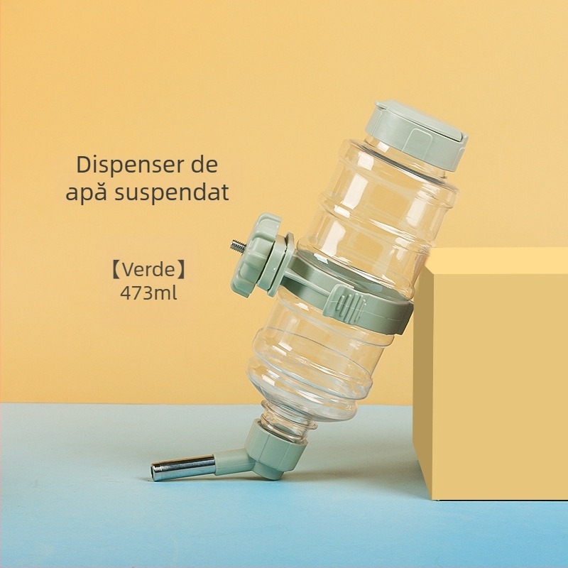 Dispenser de apă pentru animale de companie, dozator cu bilă suspendat pentru hamsteri și iepuri, automat, fără scurgeri, material PP