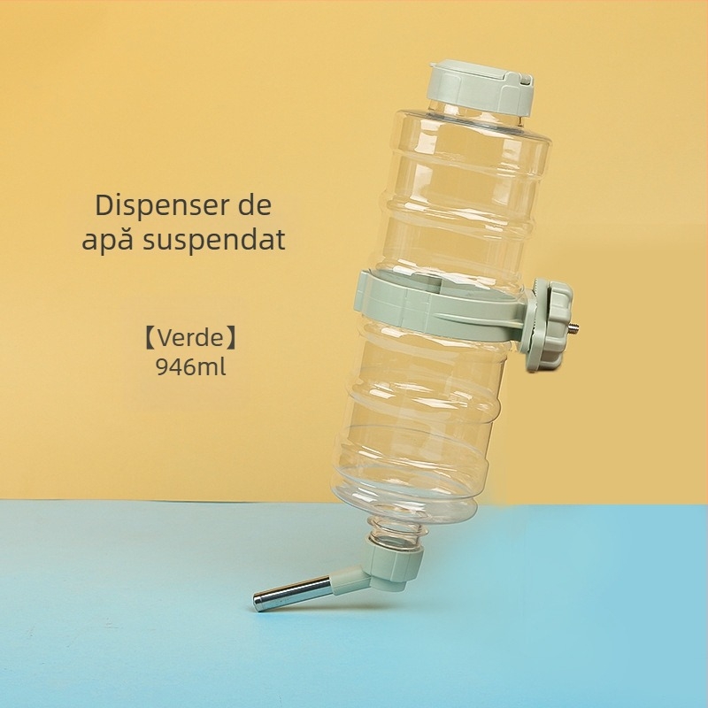 Dispenser de apă pentru animale de companie, dozator cu bilă suspendat pentru hamsteri și iepuri, automat, fără scurgeri, material PP