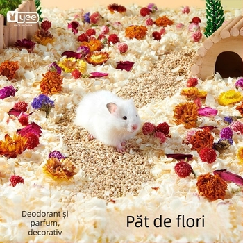 Perna pentru hamster cu flori și iarbă | pernă deodorantă | material: flori și plante | marca Yee | pentru animale de companie mici