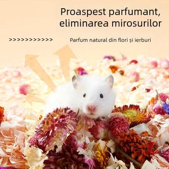 Perna pentru hamster cu flori și iarbă | pernă deodorantă | material: flori și plante | marca Yee | pentru animale de companie mici