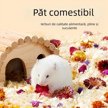 Perna pentru hamster cu flori și iarbă | pernă deodorantă | material: flori și plante | marca Yee | pentru animale de companie mici
