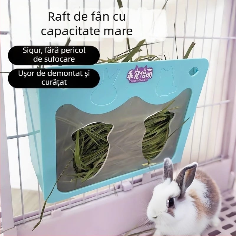 Raft de fân pentru iepuri – Material: ABS; Import: Nu; Brand: Altul; Potrivit pentru iepuri și animale de companie mici