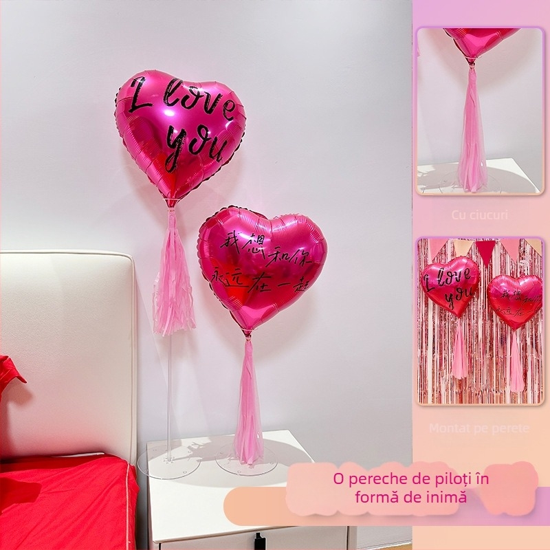 Fundal pentru camera de nuntă – atmosferă romantică, decorațiuni cu panglici, material plastic, potrivit pentru nunți