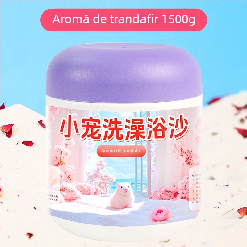 Nisip de baie pentru hamsteri cu petale de flori – elimină mirosurile, unelte de igienă pentru animale de companie (Origine: Shandong; Importat: Nu; Mărci private: Da; Categoria: Unelte de igienă pentru animale de companie)