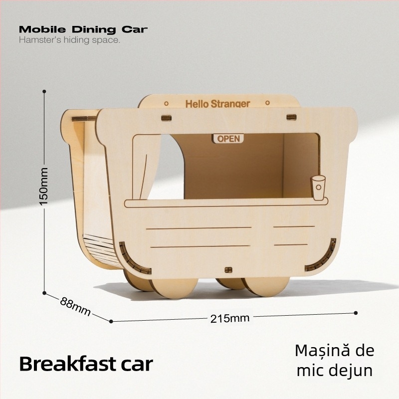 Casă-labirint din lemn pentru hamster cu mai multe camere și cuib - Material: plăci stratificate, acrilic; Brand: Meow wang ye; Categorie: Unelte pentru îngrijirea animalelor de companie