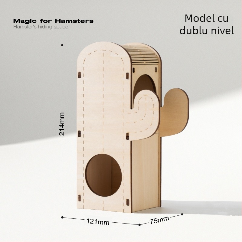 Casă-labirint din lemn pentru hamster cu mai multe camere și cuib - Material: plăci stratificate, acrilic; Brand: Meow wang ye; Categorie: Unelte pentru îngrijirea animalelor de companie