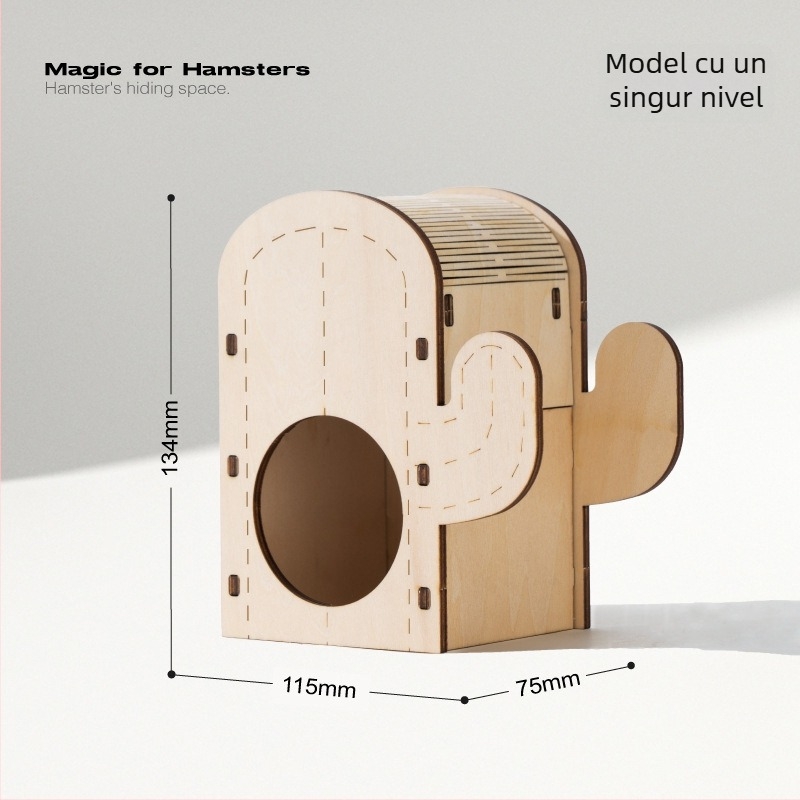 Casă-labirint din lemn pentru hamster cu mai multe camere și cuib - Material: plăci stratificate, acrilic; Brand: Meow wang ye; Categorie: Unelte pentru îngrijirea animalelor de companie