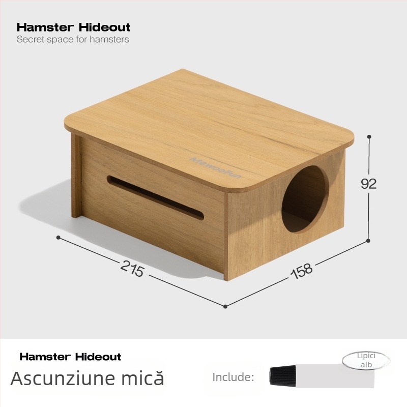 Casă-labirint din lemn pentru hamster cu mai multe camere și cuib - Material: plăci stratificate, acrilic; Brand: Meow wang ye; Categorie: Unelte pentru îngrijirea animalelor de companie