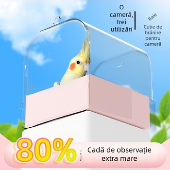 Chengxi cutie de baie pentru păsări din plastic – baie și duș pentru papagali și alte păsări