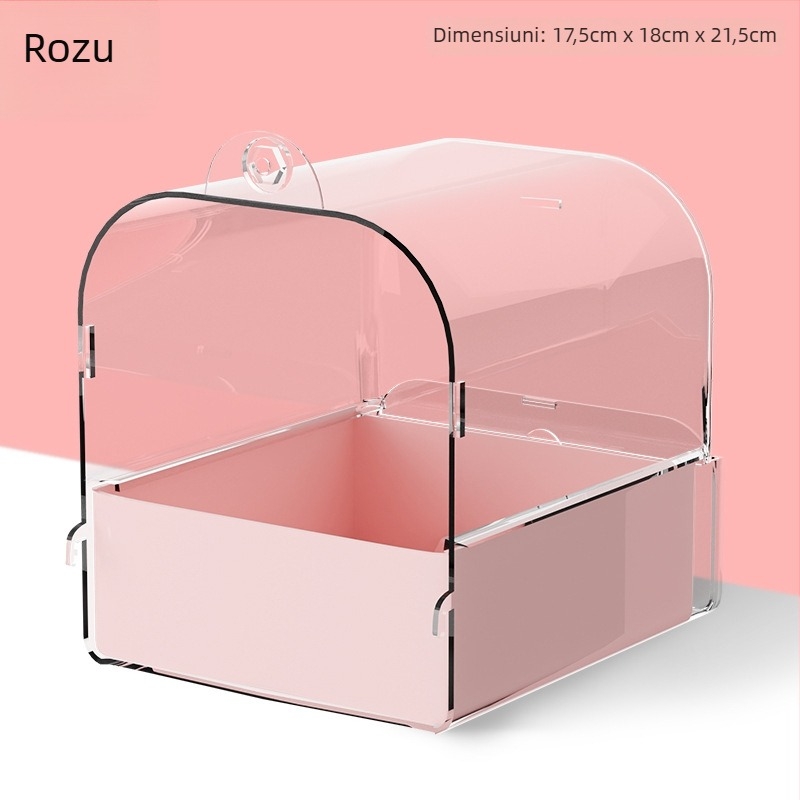 Chengxi cutie de baie pentru păsări din plastic – baie și duș pentru papagali și alte păsări