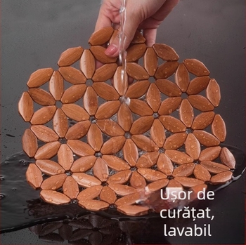 Covoraș din bambus, rotund, rezistent la căldură, model solid, stil chinezesc