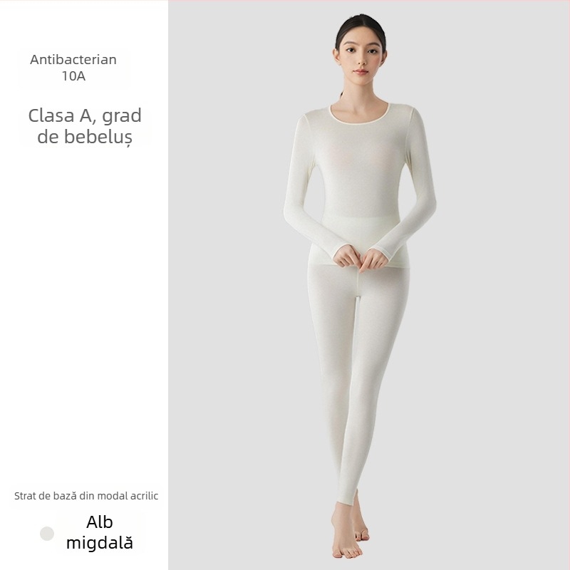 Set termic din modal pentru bază, femei – subțire, strat unic, încălzire, antibacterian, 51,5% modal