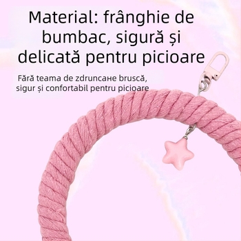 Jucărie de leagăn pentru papagal cu sfoară de bumbac și inele, model Tiger Skin Peony, accesoriu pentru cușcă