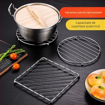 Suport din oțel inoxidabil pentru oale și suport de protecție termică, formă rotundă sau pătrată, stil modern minimalist