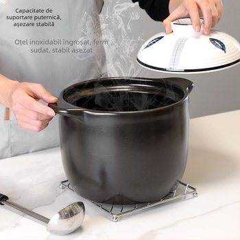 Suport din oțel inoxidabil pentru oale și suport de protecție termică, formă rotundă sau pătrată, stil modern minimalist