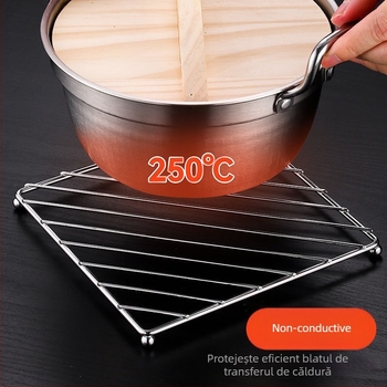 Suport din oțel inoxidabil pentru oale și suport de protecție termică, formă rotundă sau pătrată, stil modern minimalist