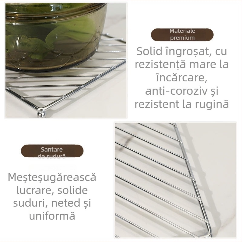 Suport din oțel inoxidabil pentru oale și suport de protecție termică, formă rotundă sau pătrată, stil modern minimalist