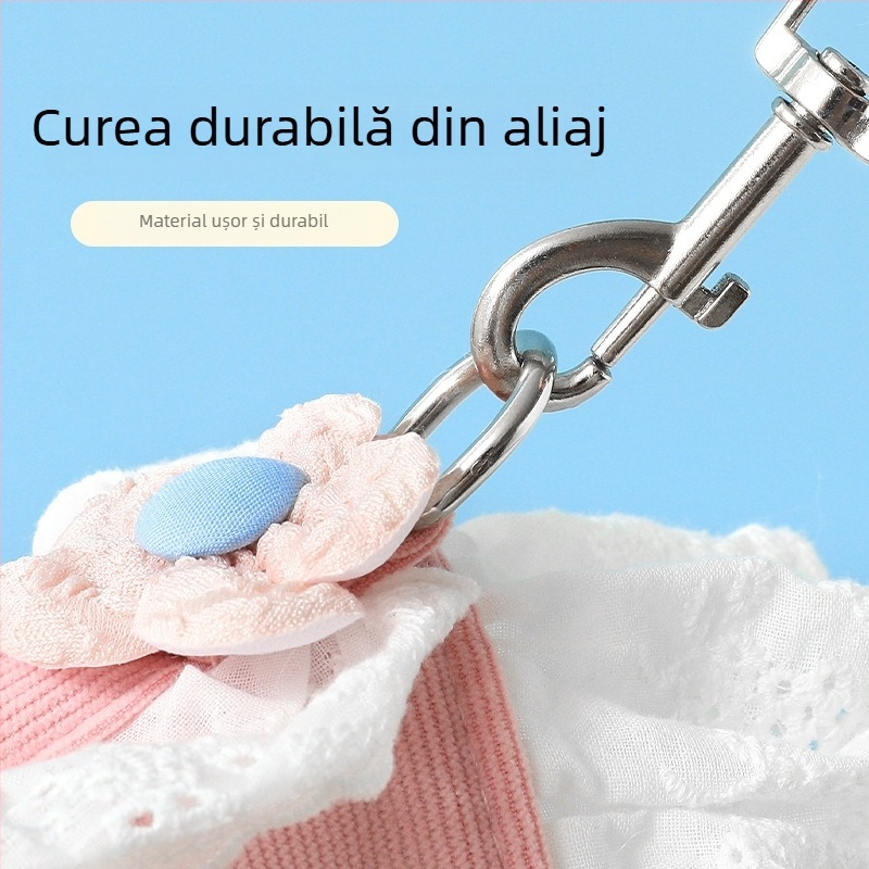 Hamă toracică pentru pisică, lesă din poliester