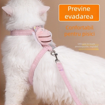 Hartley hamă pentru pisici din nylon, în formă I, cu lesă, extensibilă