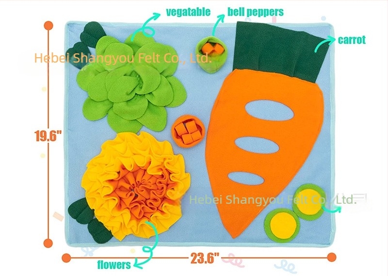 Covoraș din flanel pentru animale de companie mici – antrenament olfactiv, căutare și hrănire lentă, pachet de 50 buc.