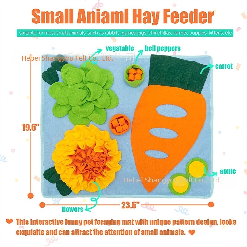 Covoraș din flanel pentru animale de companie mici – antrenament olfactiv, căutare și hrănire lentă, pachet de 50 buc.