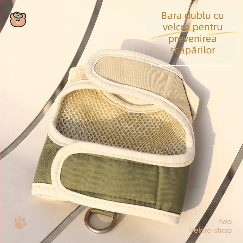 Ham de piept pentru pisici – anti-evadare, neextensibil, poliester-cotton