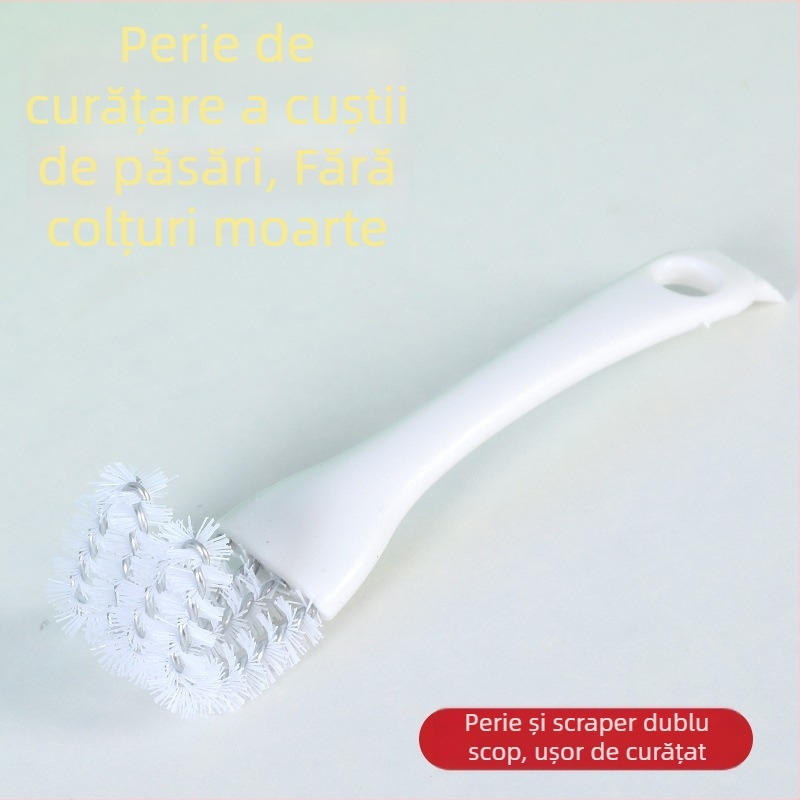 Kit de curățare a cuștii de păsări — perie și lopățică pentru fecale, multifuncțional, plastic, brand Happy Pet Paradise