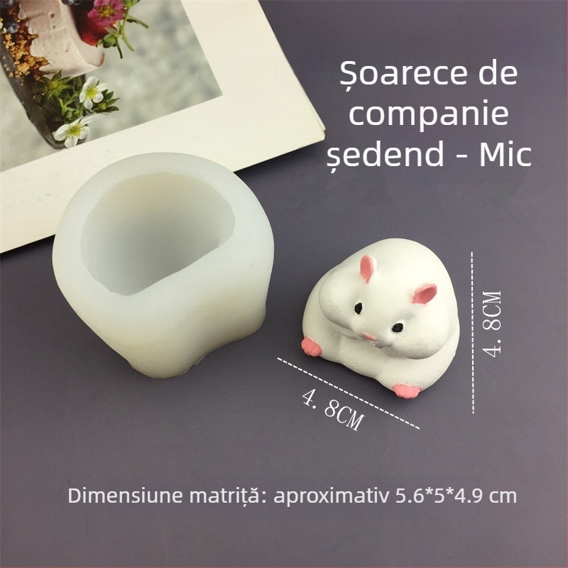 Formă de copt din silicon cu hamster 3D, formă neregulată