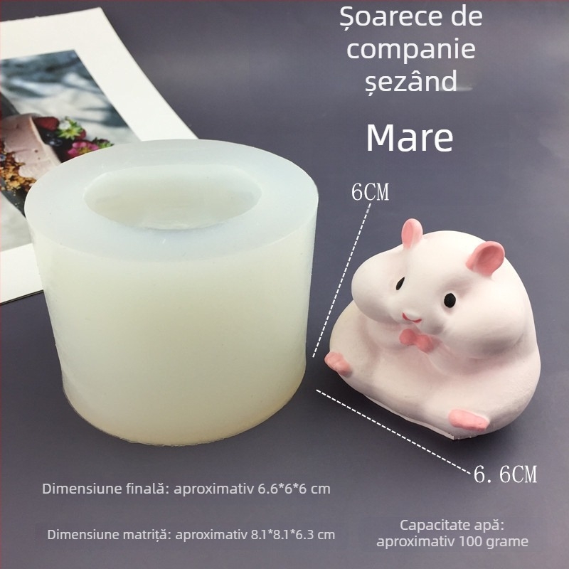Formă de copt din silicon cu hamster 3D, formă neregulată